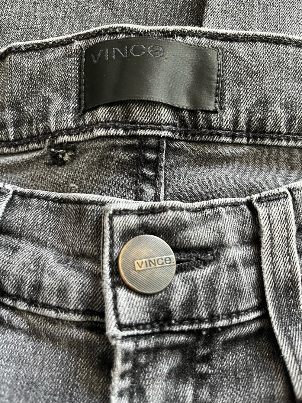 Vince Faded Black Stretch Skinny Jeans - Picture 2 of 7